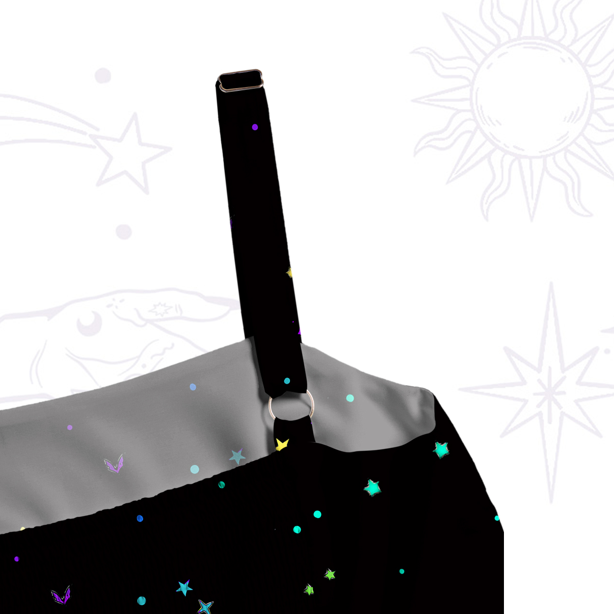 Purplehecate Rainbow Bat Wide Straps Maxi Dress
