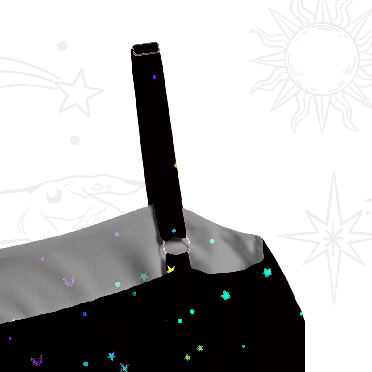 Purplehecate Rainbow Bat Wide Straps Maxi Dress