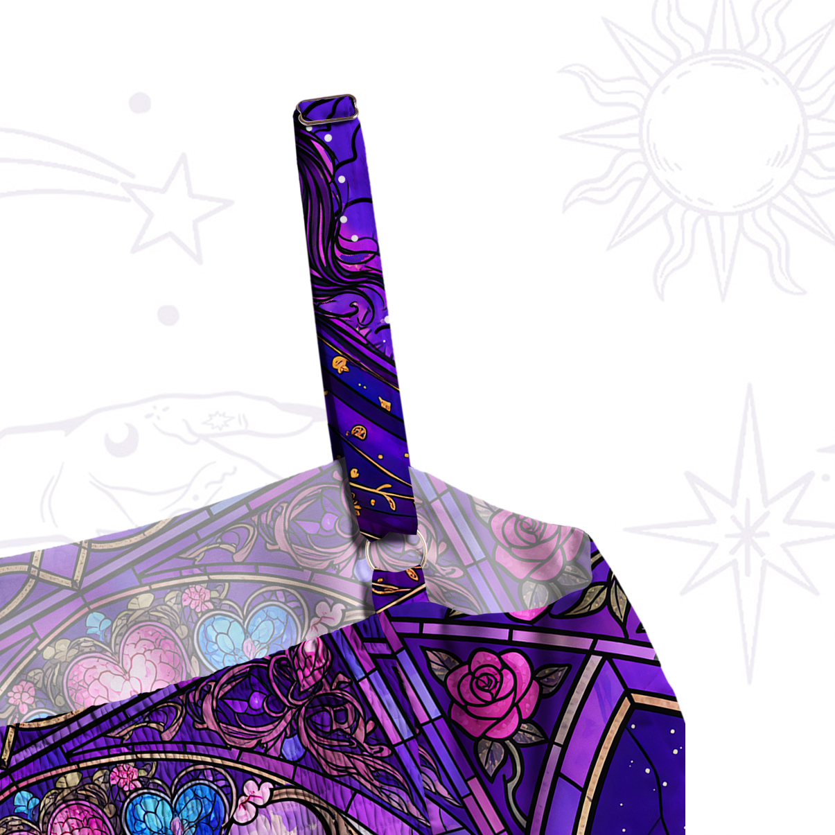 Purplehecate Moonlit Oracle Goddess Wide Straps Maxi Dress