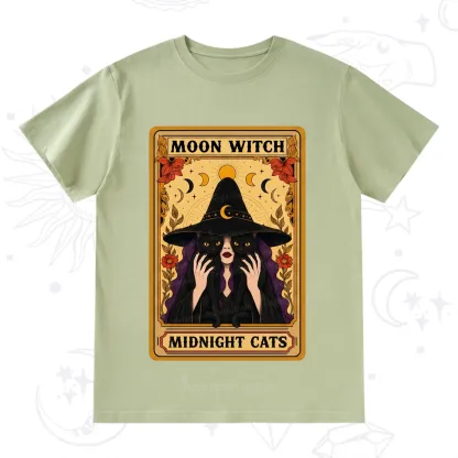 Purplehecate The Moon Witch Midnight Cats Oracle Card T-Shirt