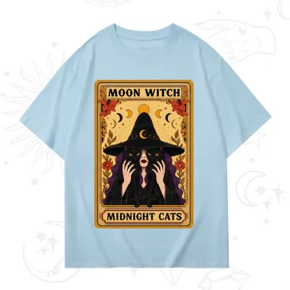 Purplehecate The Moon Witch Midnight Cats Oracle Card T-Shirt