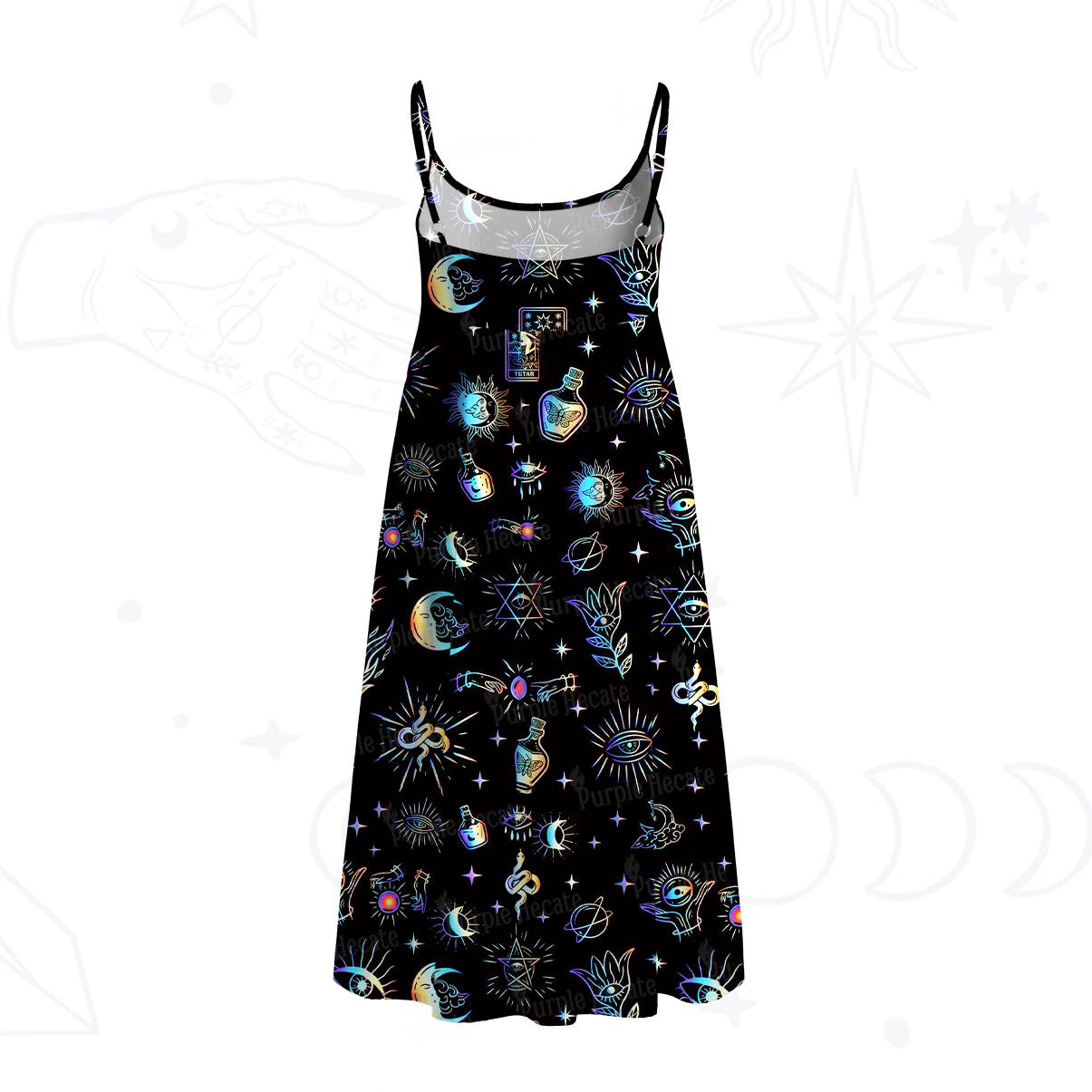 Purplehecate Witch Divination Room Spaghetti Strap Midi Dress