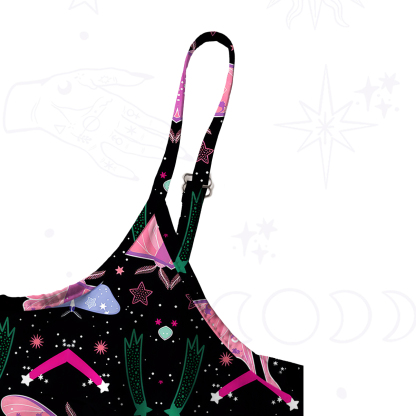 Purplehecate Midnight Moth Spaghetti Strap Midi Dress