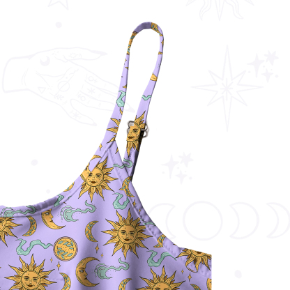 Purplehecate Magic of Sun and Moon Spaghetti Strap Midi Dress