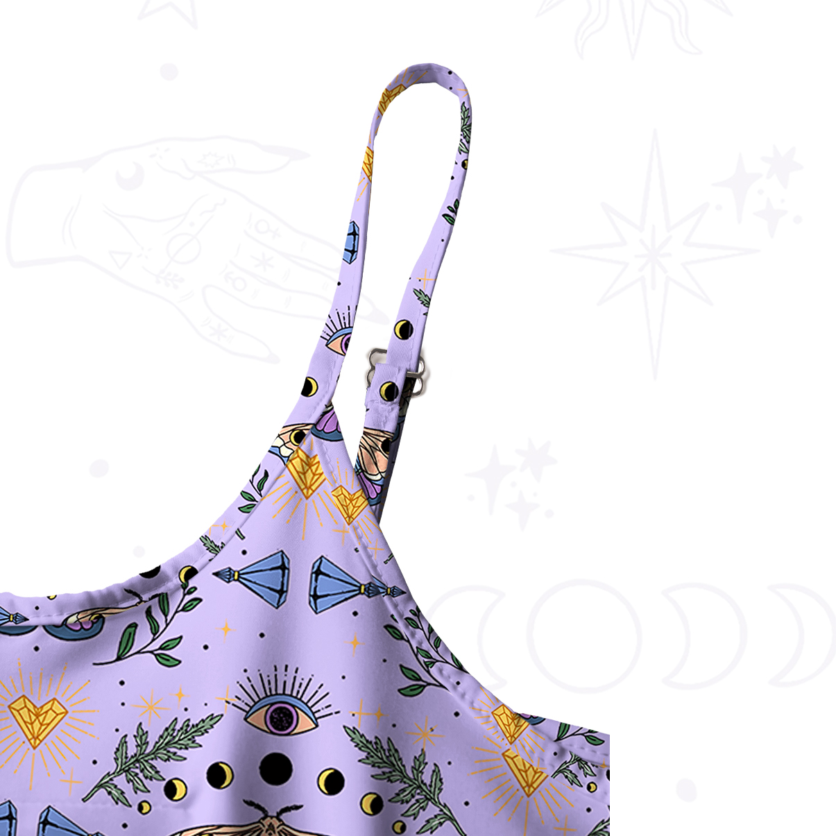Purplehecate Luna Moth Witch Spaghetti Strap Midi Dress