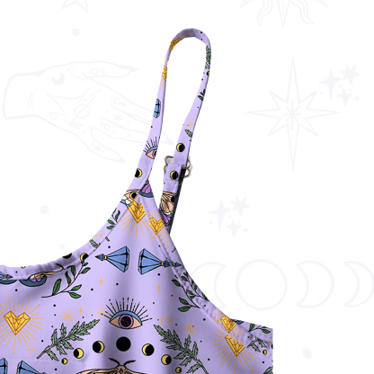 Purplehecate Luna Moth Witch Spaghetti Strap Midi Dress