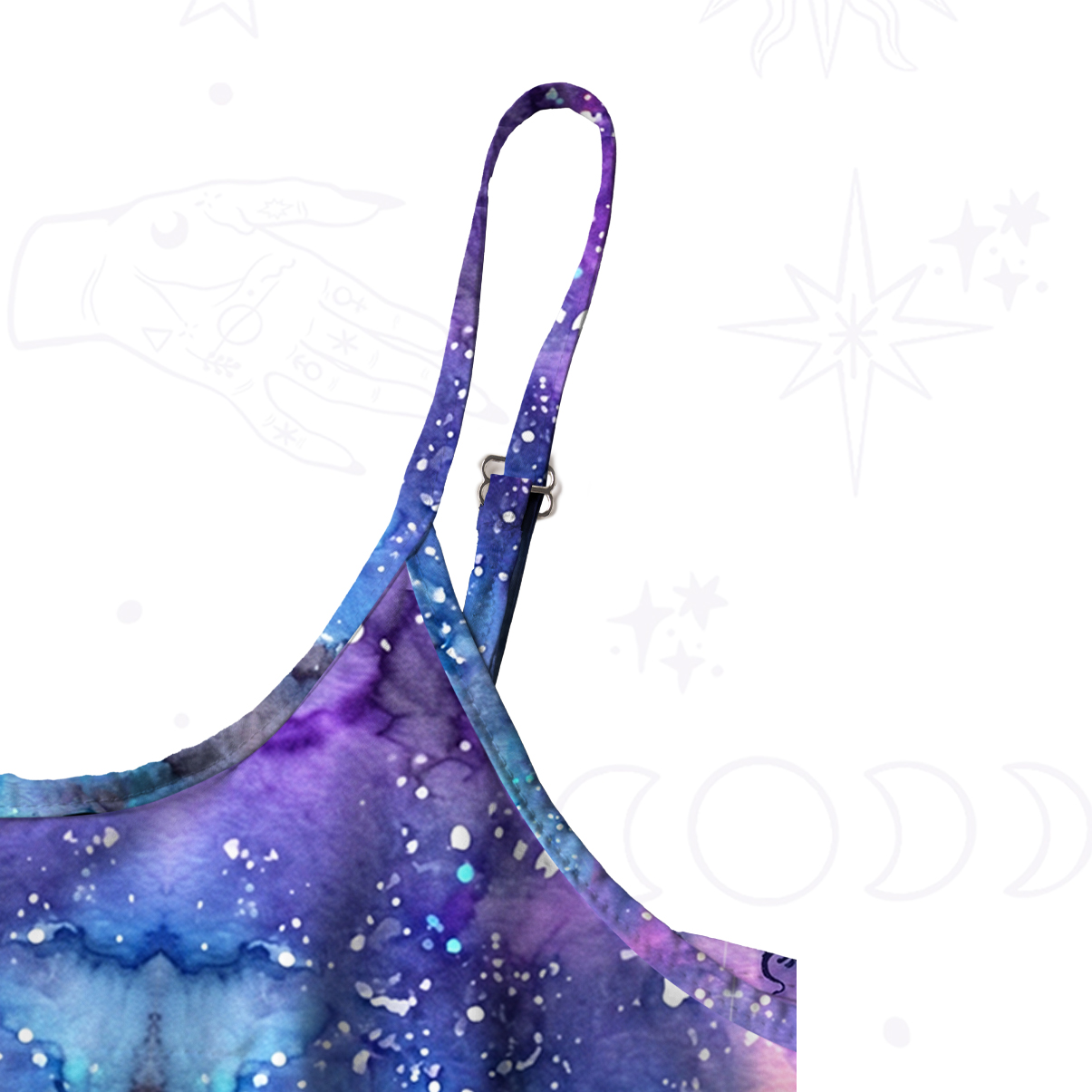 Purplehecate Cosmic Dragon Gothic Cathedra Spaghetti Strap Midi Dress
