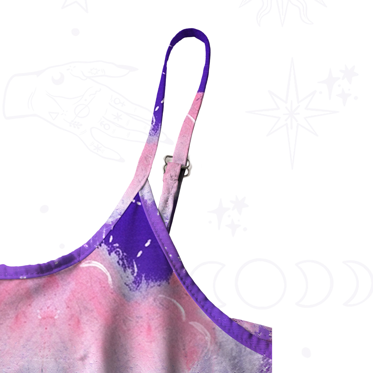 Purplehecate Celestial Dream Mothman Spaghetti Strap Midi Dress