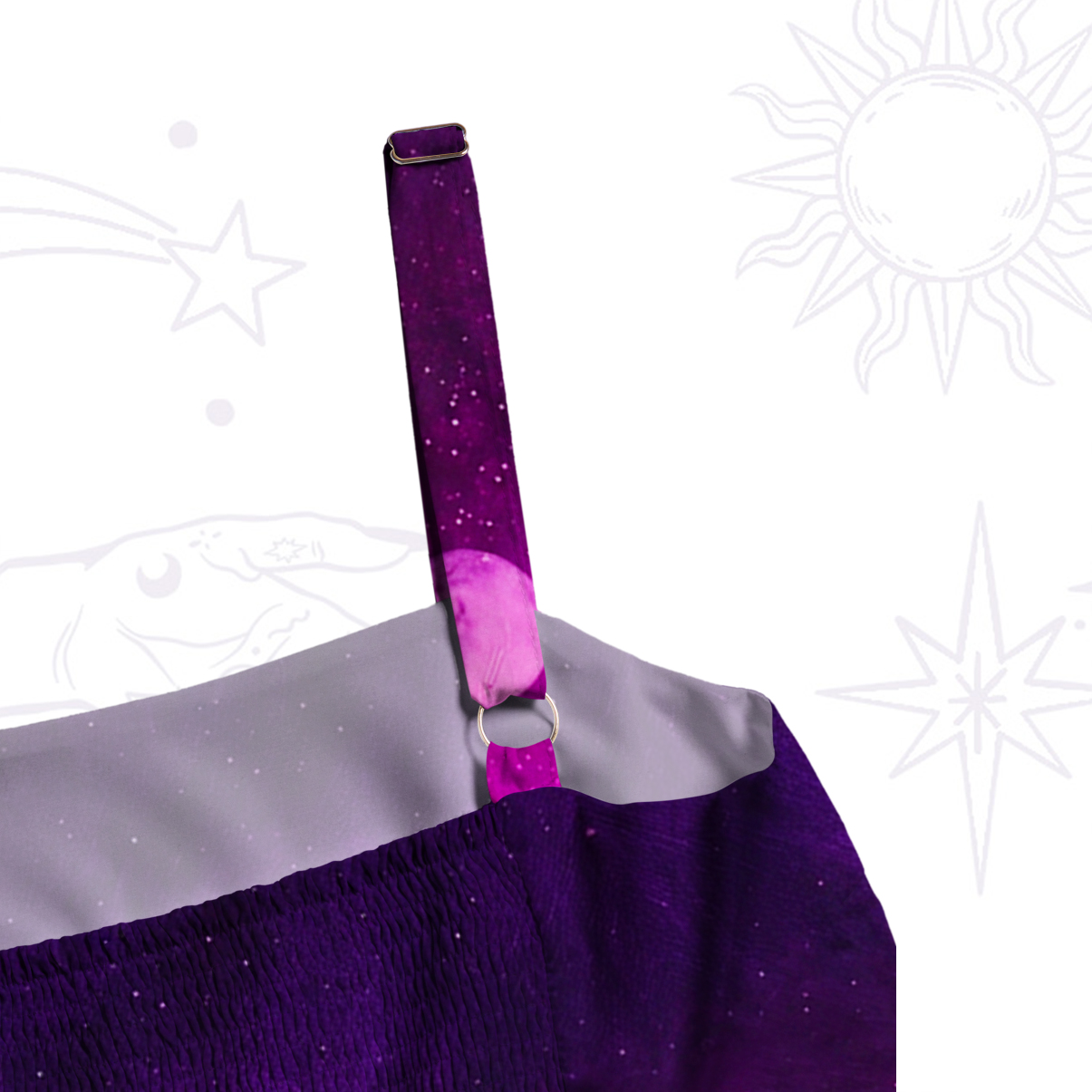 Purplehecate Moonrise Witch Gathering Wide Straps Maxi Dress