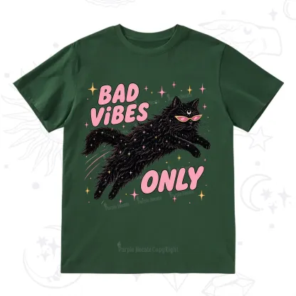 Purplehecate Black Cat Vibes Only T-Shirt