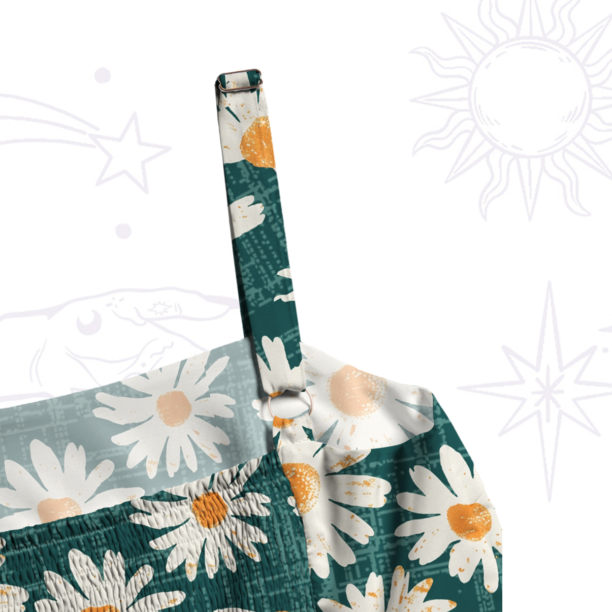 Purplehecate Daisy Daydream Wide Straps Maxi Dress