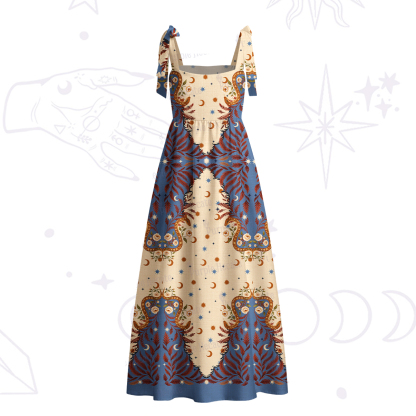 Purplehecate Celestial Ascension Tie Shoulder Maxi Dress