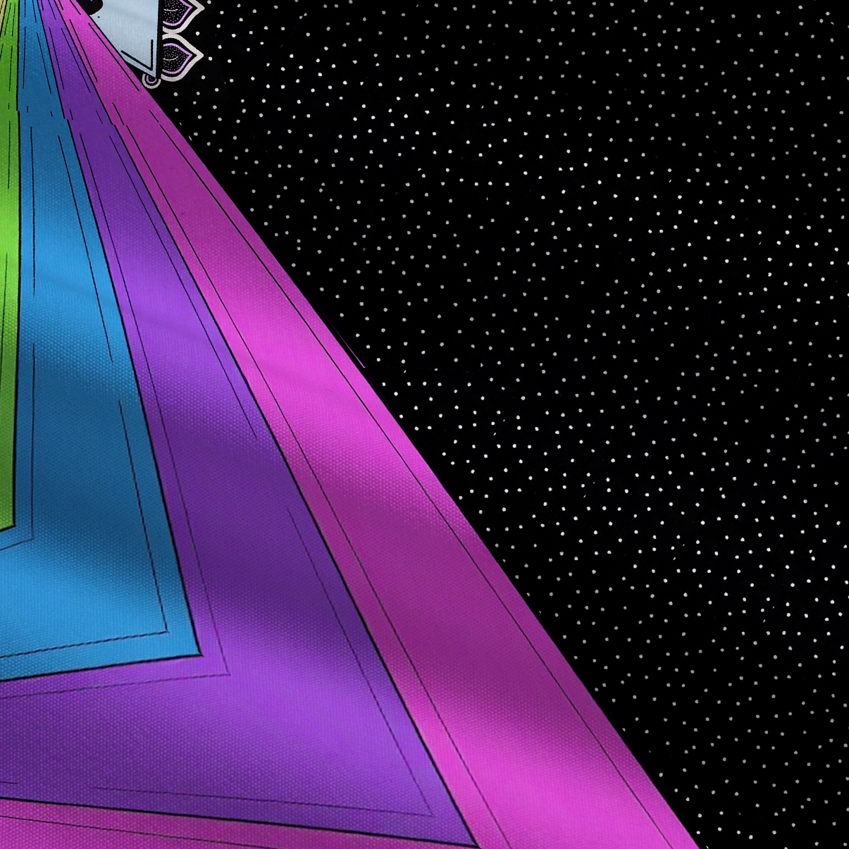 Purplehecate Prism of Rainbow Tie Shoulder Maxi Dress
