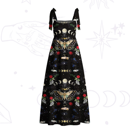 Purplehecate Moonlight Metamorphosis Tie Shoulder Maxi Dress