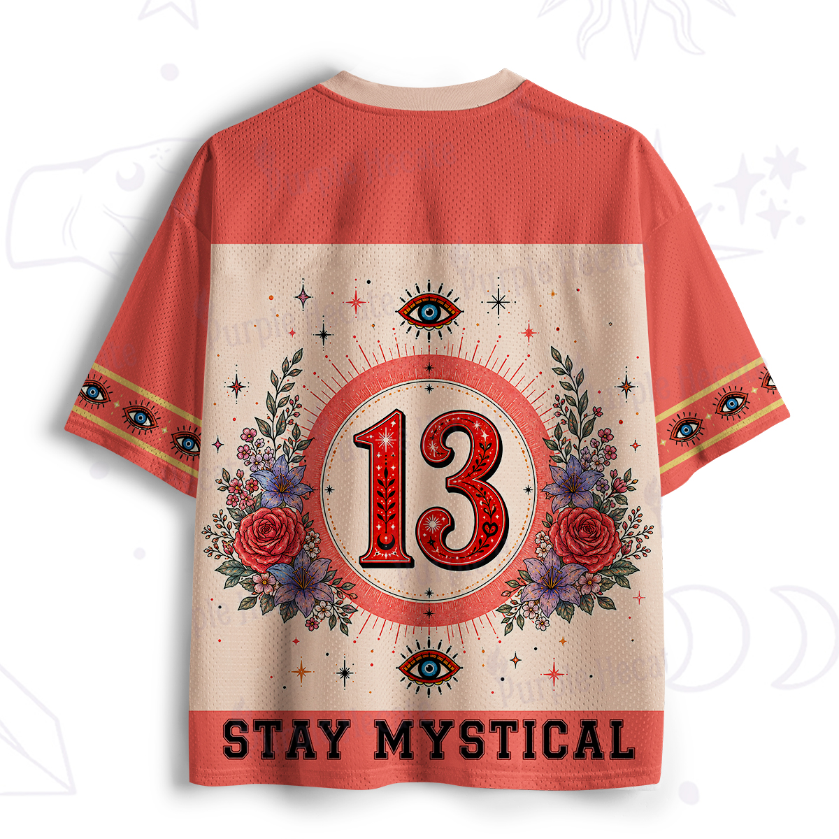 Purplehecate Stay Mystical Sacred Heart Crystal Ball Mesh Jersey