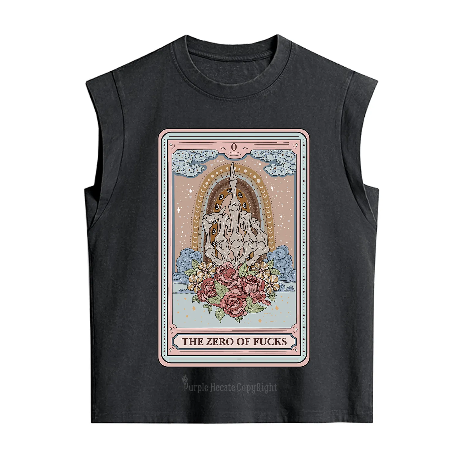 Purplehecate The Zero Of Fucks Tarot Vintage Washed Tank