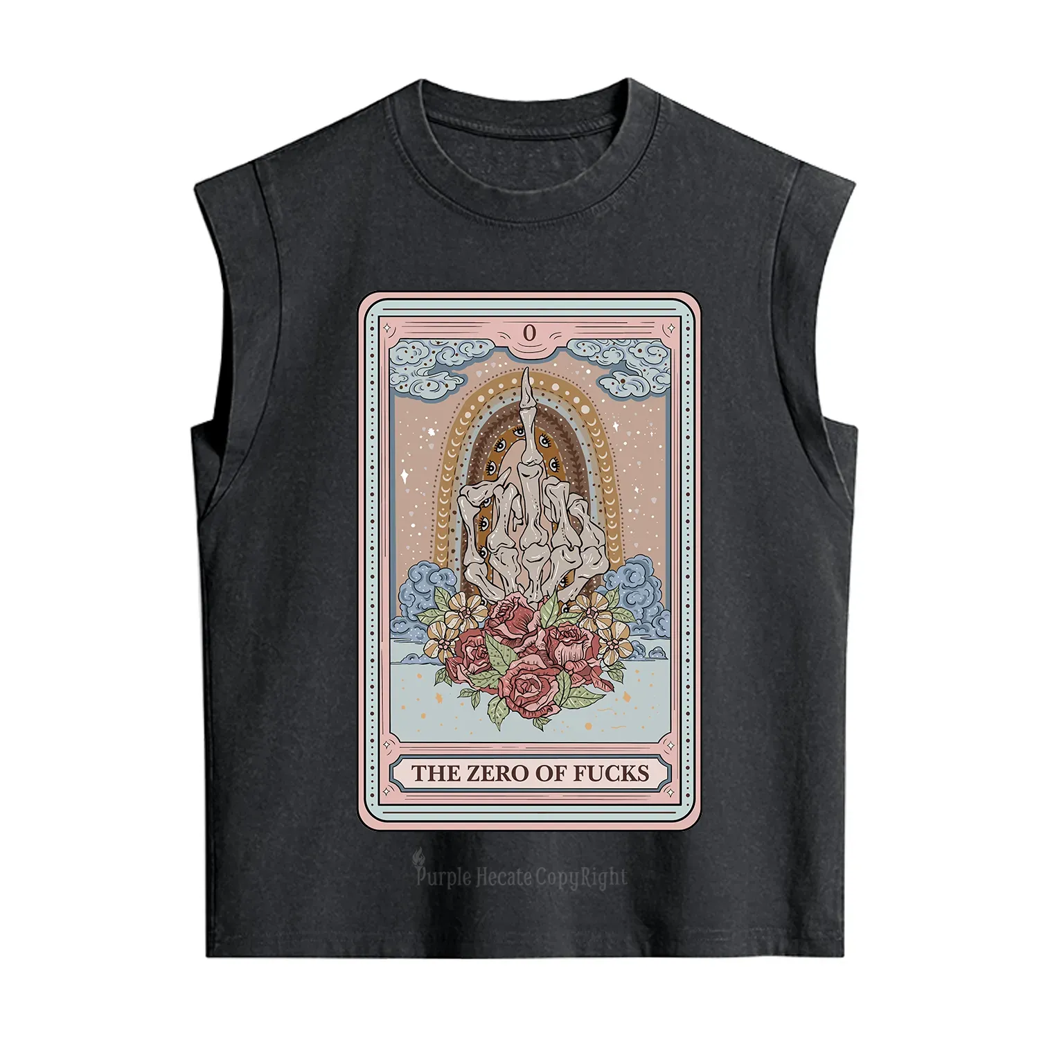 Purplehecate The Zero Of Fucks Tarot Vintage Washed Tank