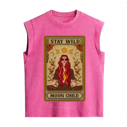Purplehecate The Stay Wild Moon Child Oracle Card Vintage Washed Tank