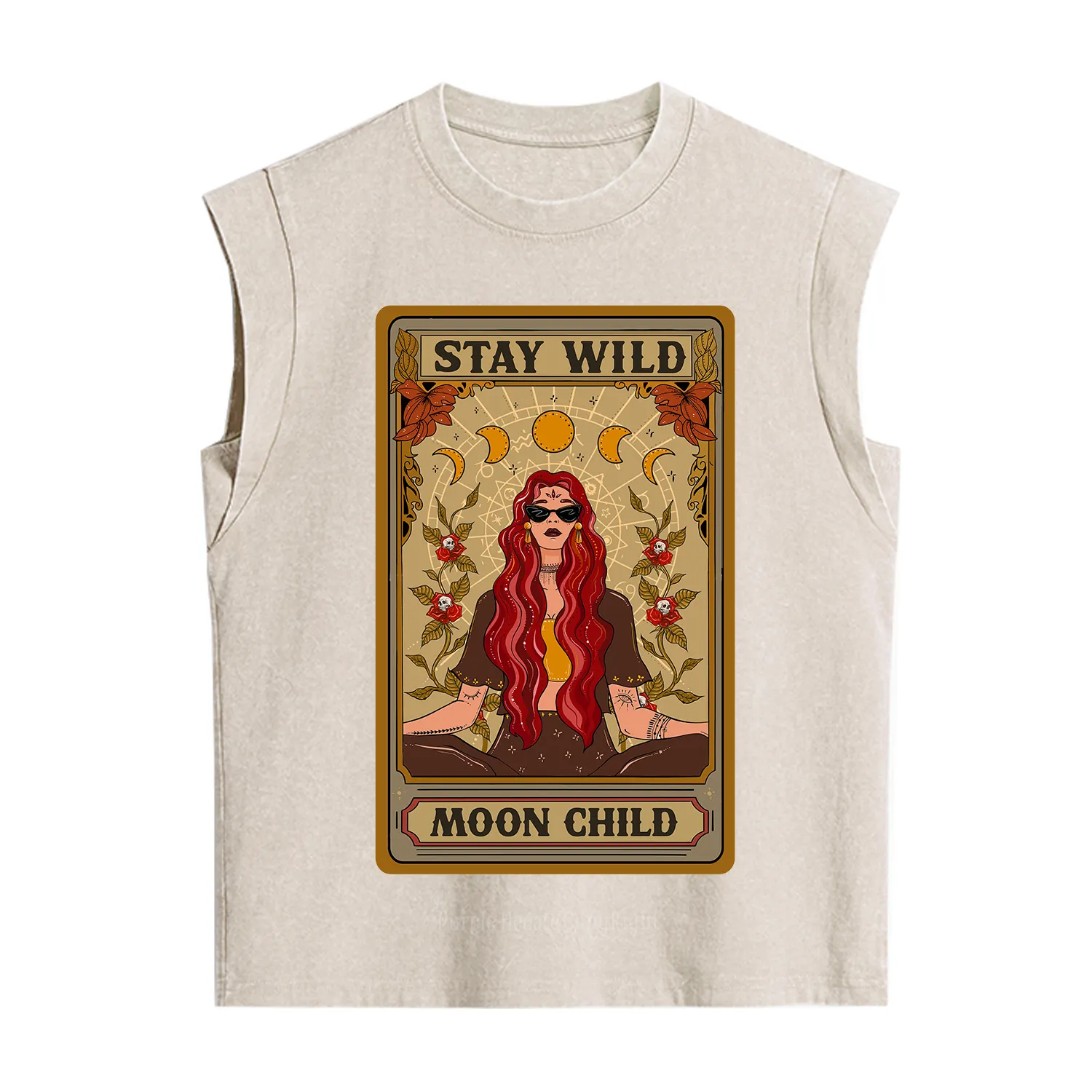 Purplehecate The Stay Wild Moon Child Oracle Card Vintage Washed Tank