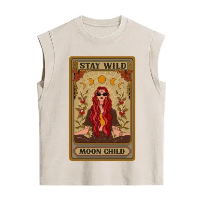 Purplehecate The Stay Wild Moon Child Oracle Card Vintage Washed Tank