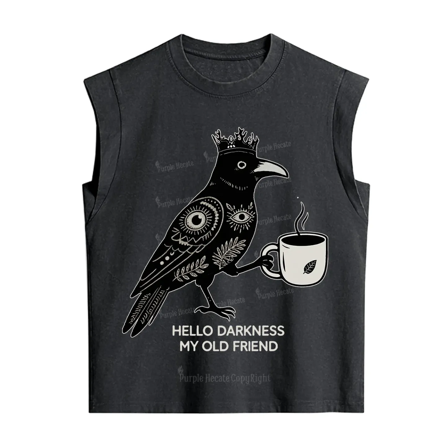Purplehecate Hello Darkness My Old Friend Vintage Washed Tank