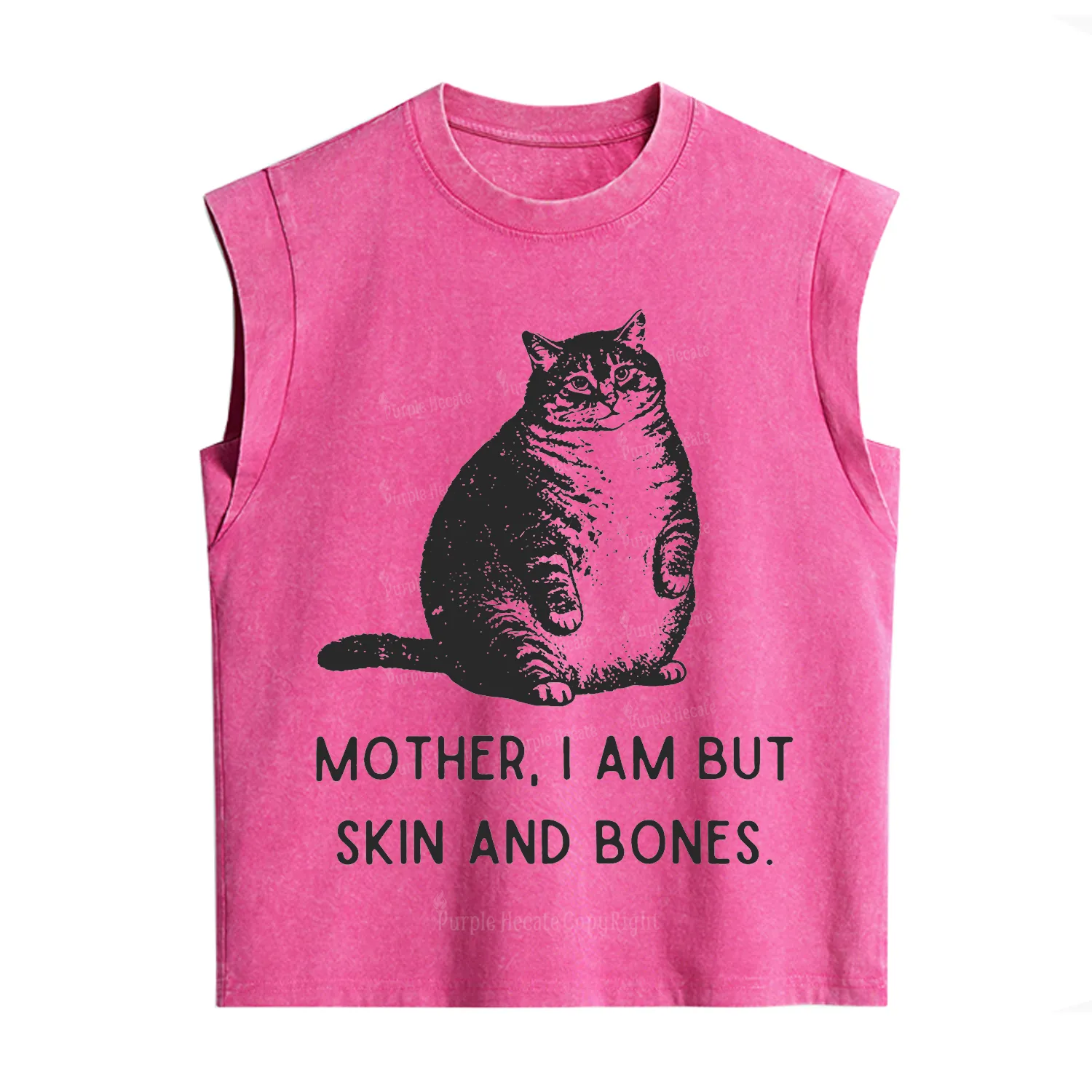 Purplehecate Cat Mother I Am But Skin And Bones Vintage Washed Tank