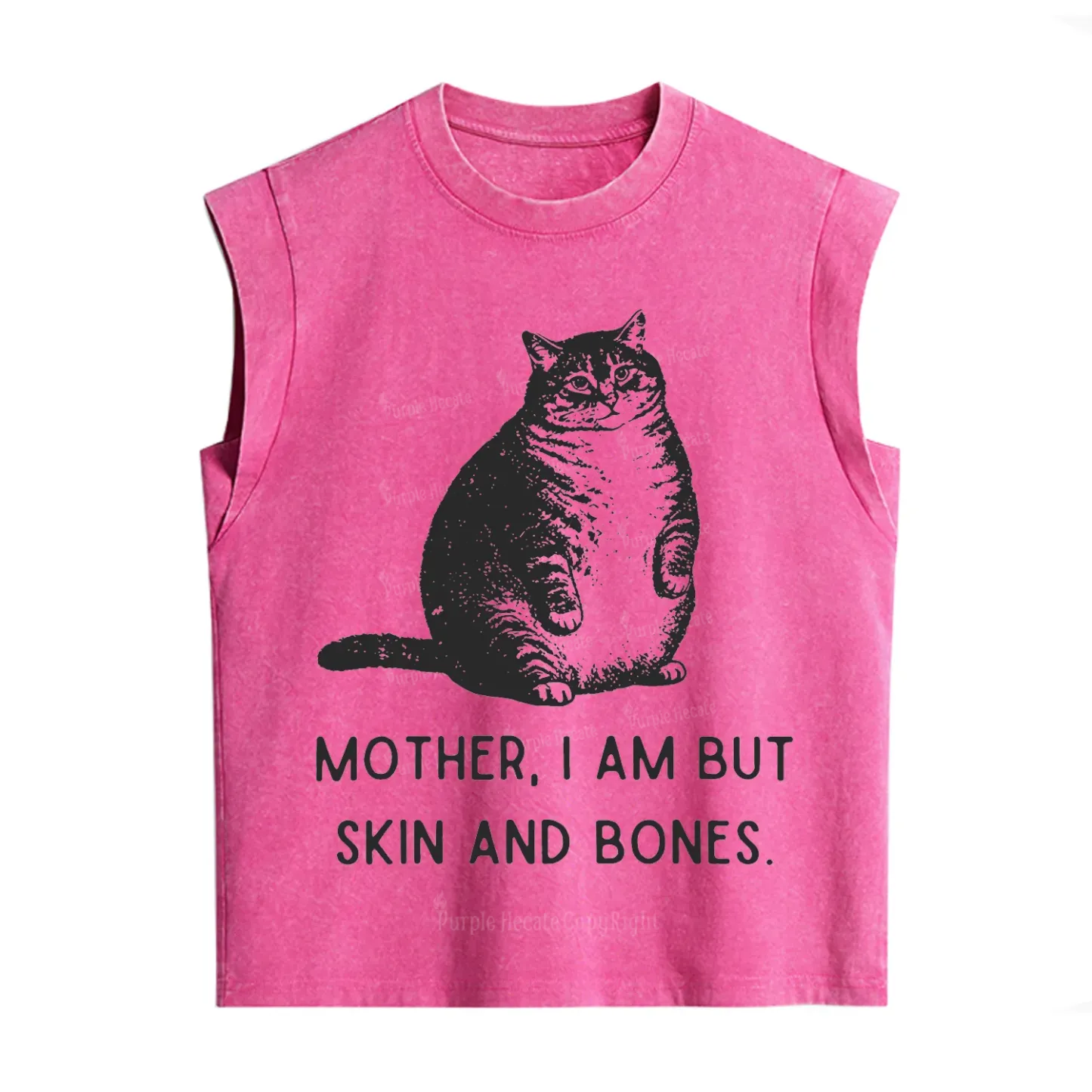 Purplehecate Cat Mother I Am But Skin And Bones Vintage Washed Tank