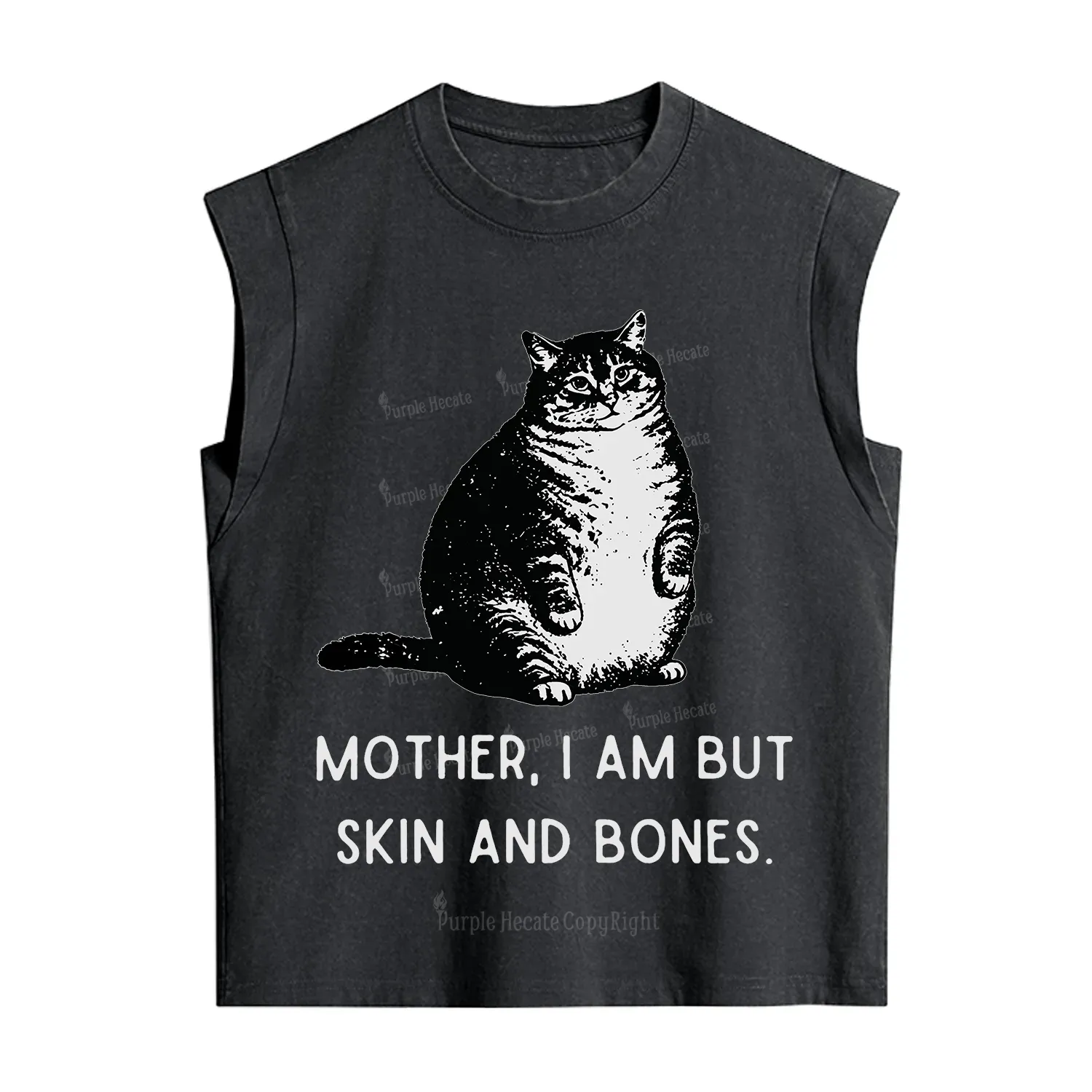 Purplehecate Cat Mother I Am But Skin And Bones Vintage Washed Tank