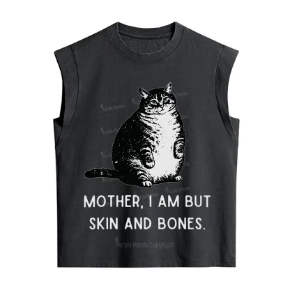 Purplehecate Cat Mother I Am But Skin And Bones Vintage Washed Tank