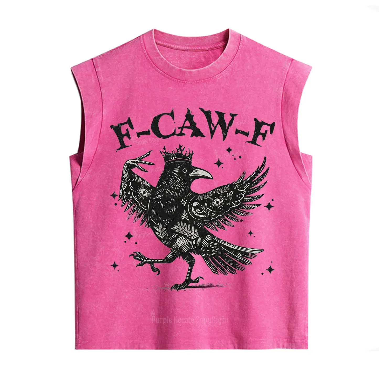 Purplehecate F-caw-f Funny Crow Vintage Washed Tank
