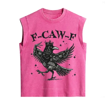 Purplehecate F-caw-f Funny Crow Vintage Washed Tank