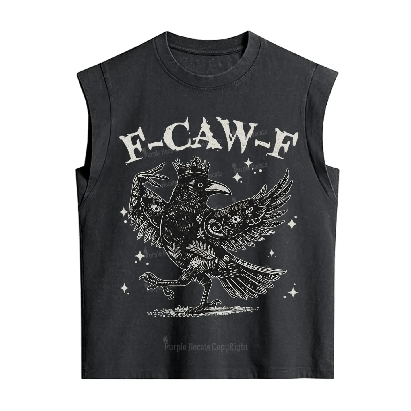 Purplehecate F-caw-f Funny Crow Vintage Washed Tank