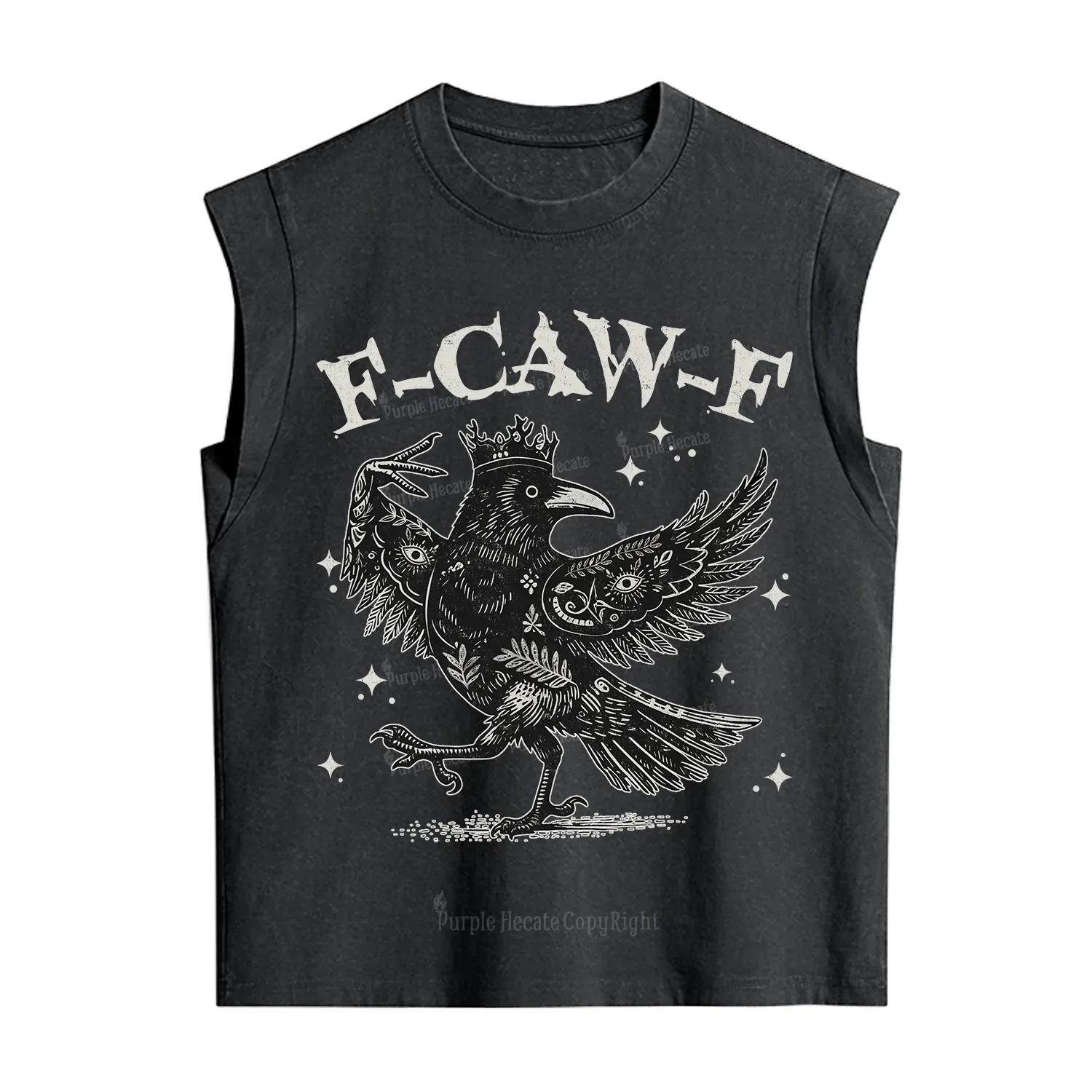 Purplehecate F-caw-f Funny Crow Vintage Washed Tank