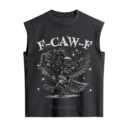 Purplehecate F-caw-f Funny Crow Vintage Washed Tank