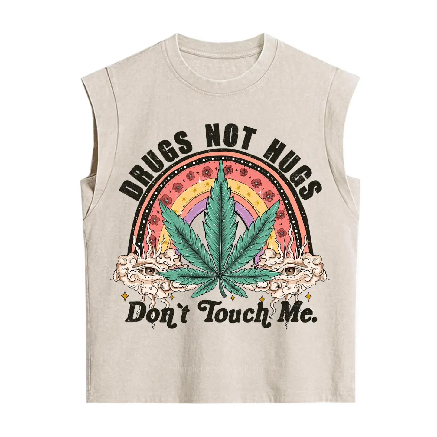 Purplehecate Drugs Not Hugs Vintage Washed Tank
