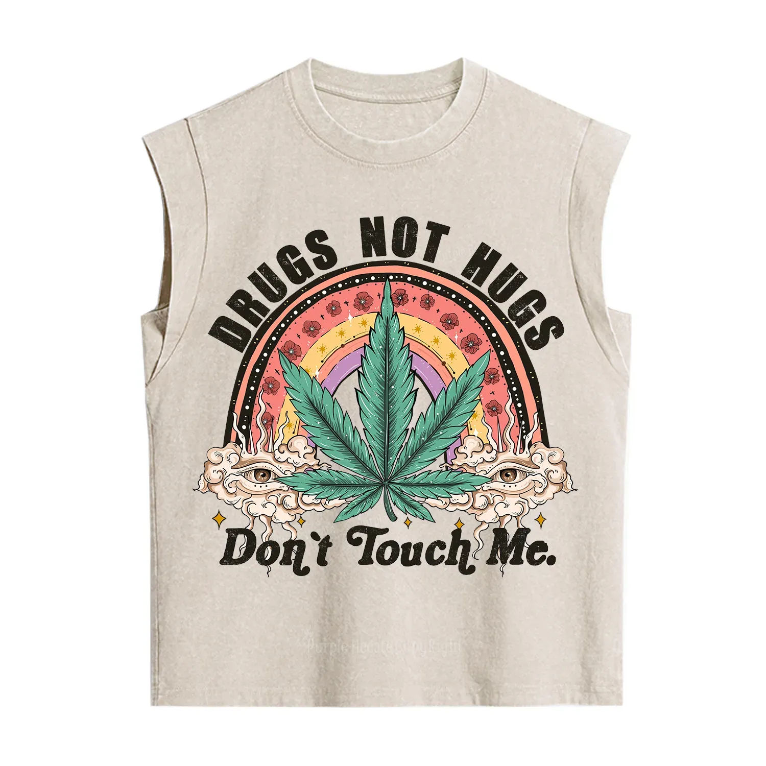 Purplehecate Drugs Not Hugs Vintage Washed Tank