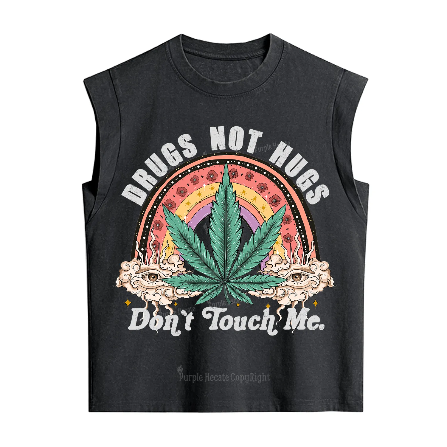 Purplehecate Drugs Not Hugs Vintage Washed Tank