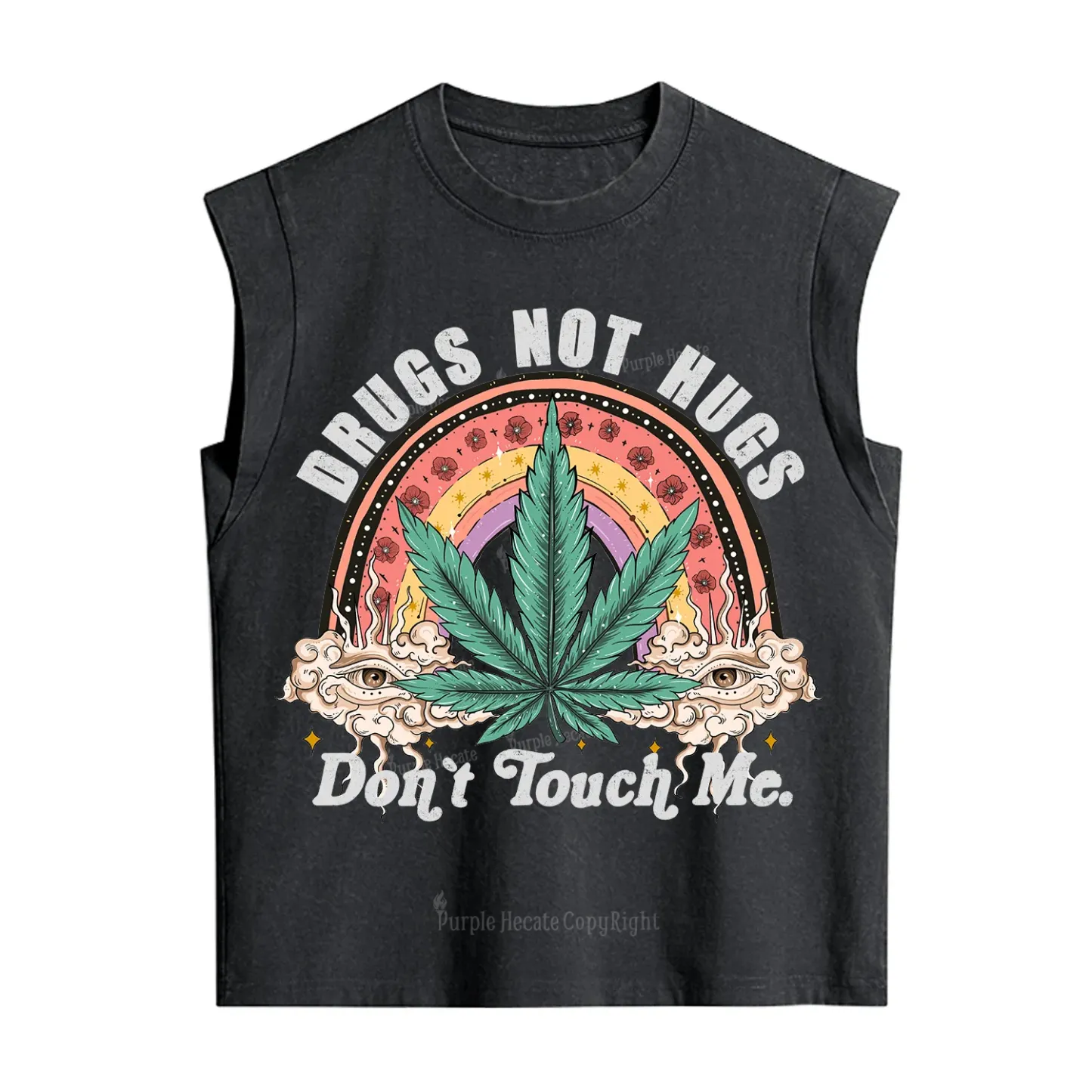 Purplehecate Drugs Not Hugs Vintage Washed Tank