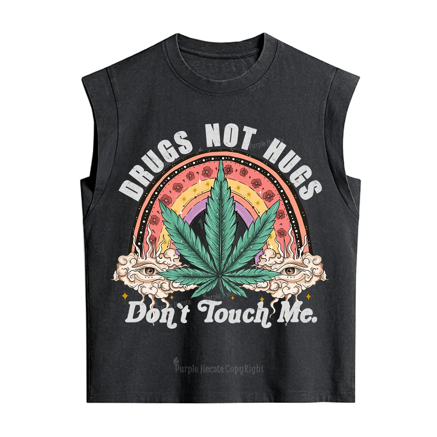 Purplehecate Drugs Not Hugs Vintage Washed Tank