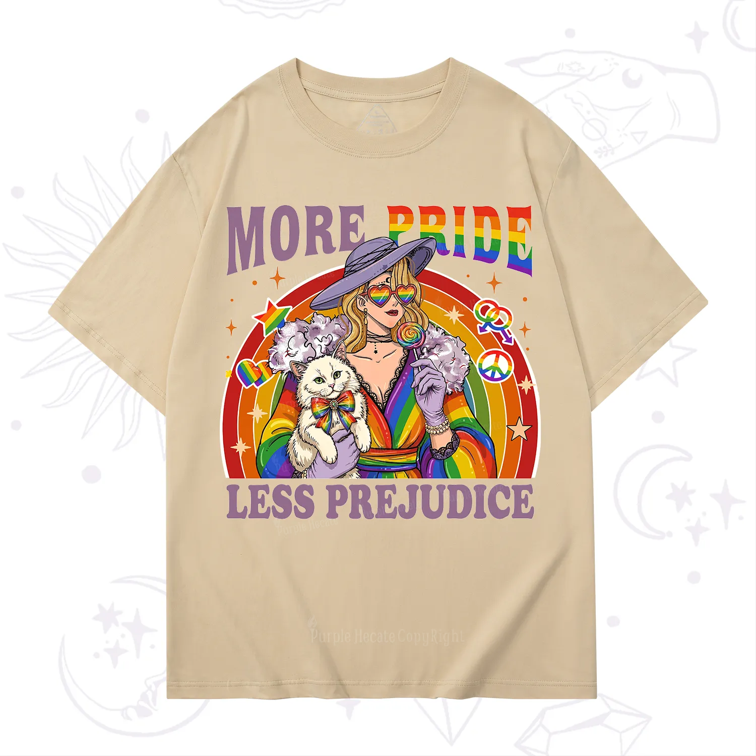 Purplehecate More Pride Less Prejudice Rainbow T-Shirt