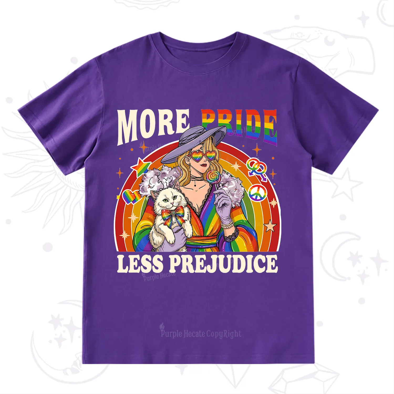 Purplehecate More Pride Less Prejudice Rainbow T-Shirt