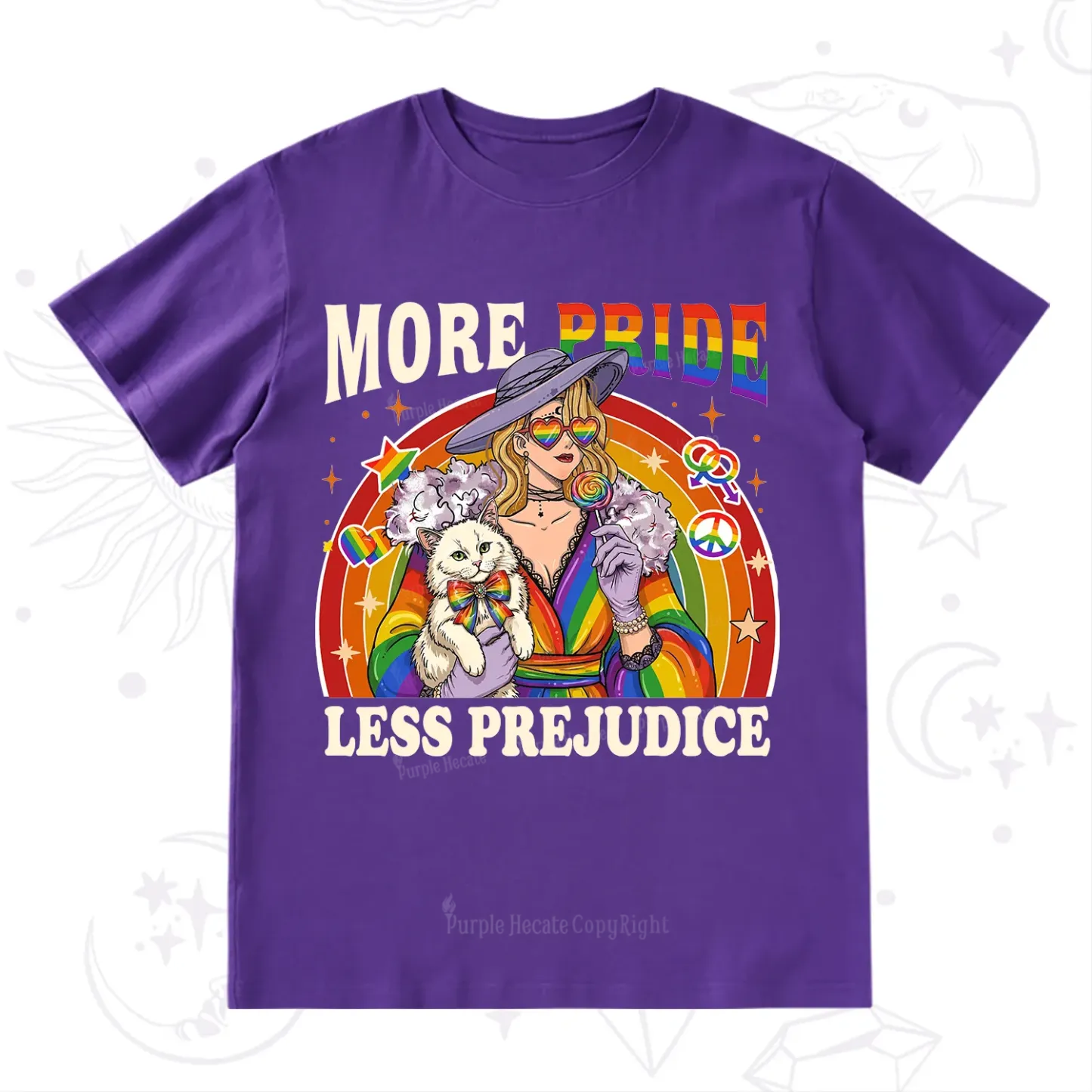 Purplehecate More Pride Less Prejudice Rainbow T-Shirt