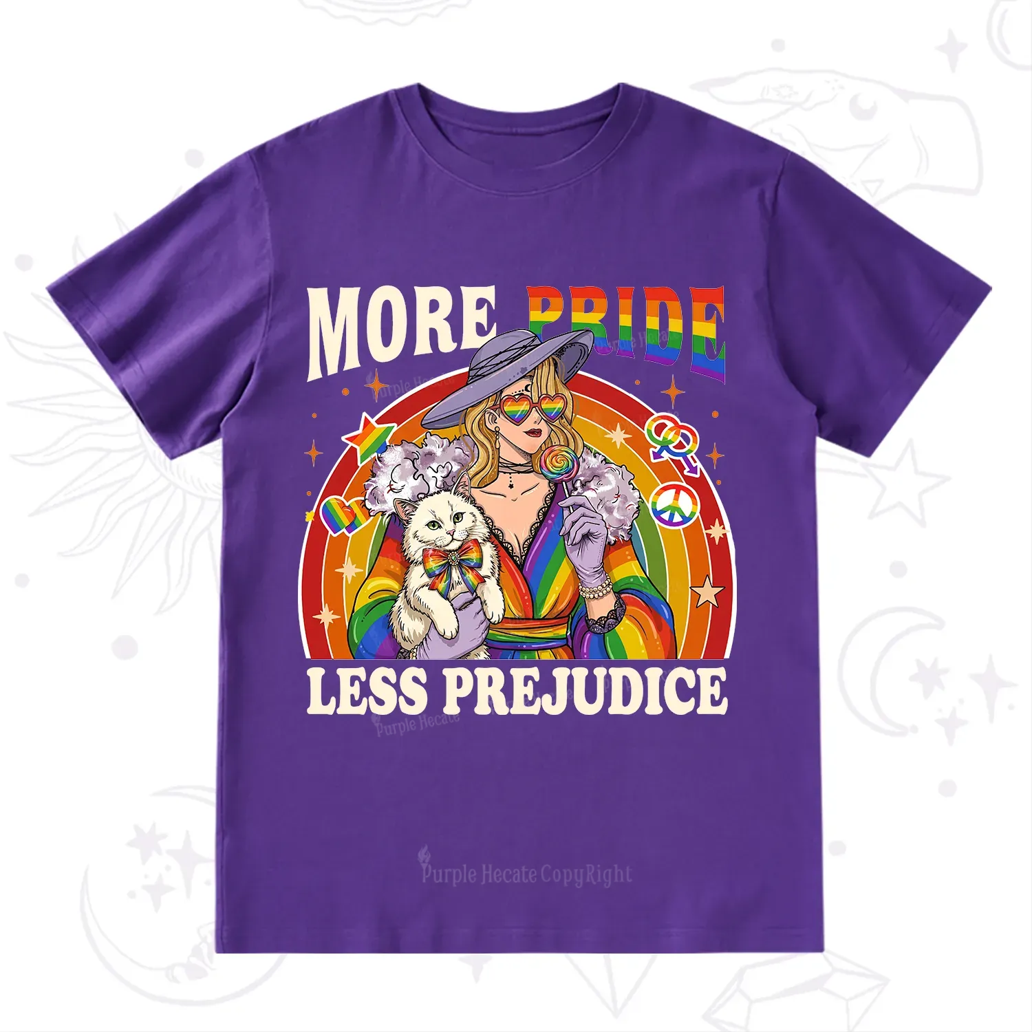 Purplehecate More Pride Less Prejudice Rainbow T-Shirt