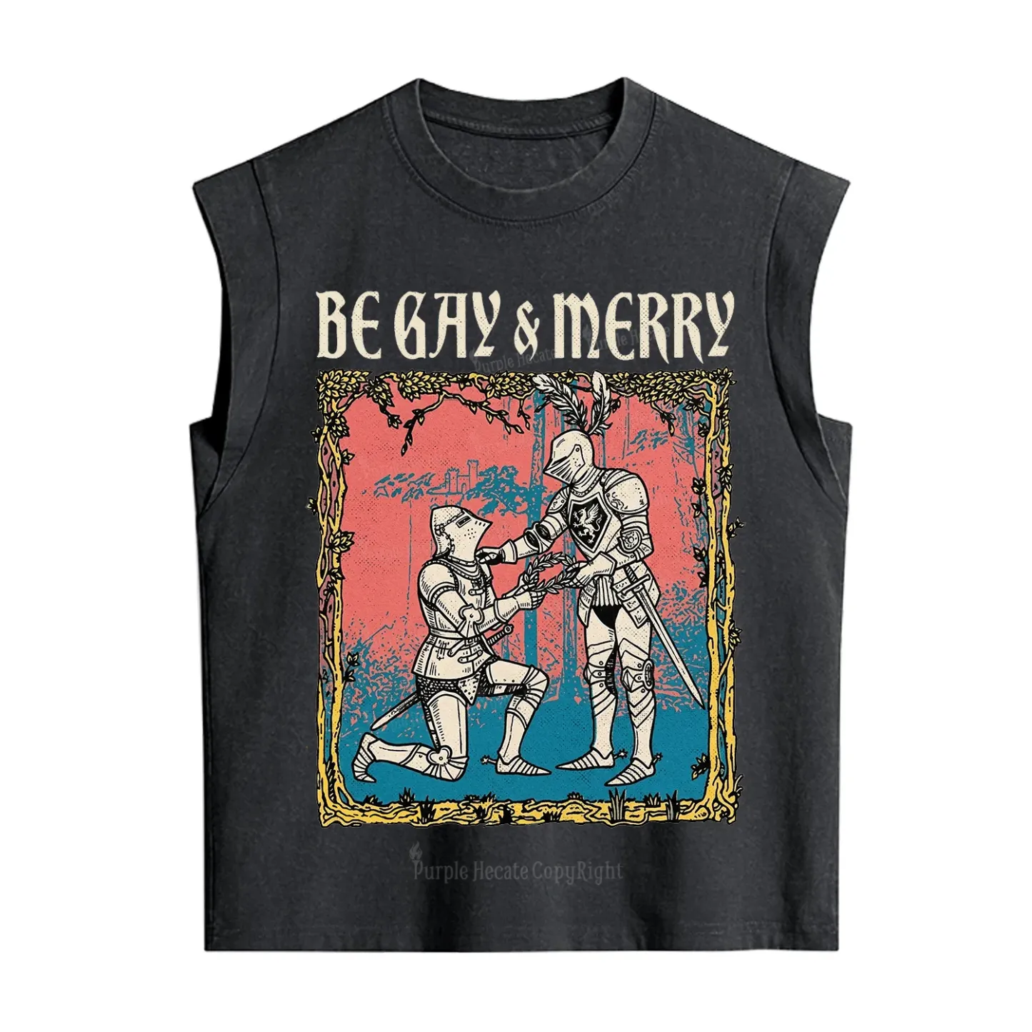 Purplehecate Be Gay & Merry Chivalry Pride Vintage Washed Tank