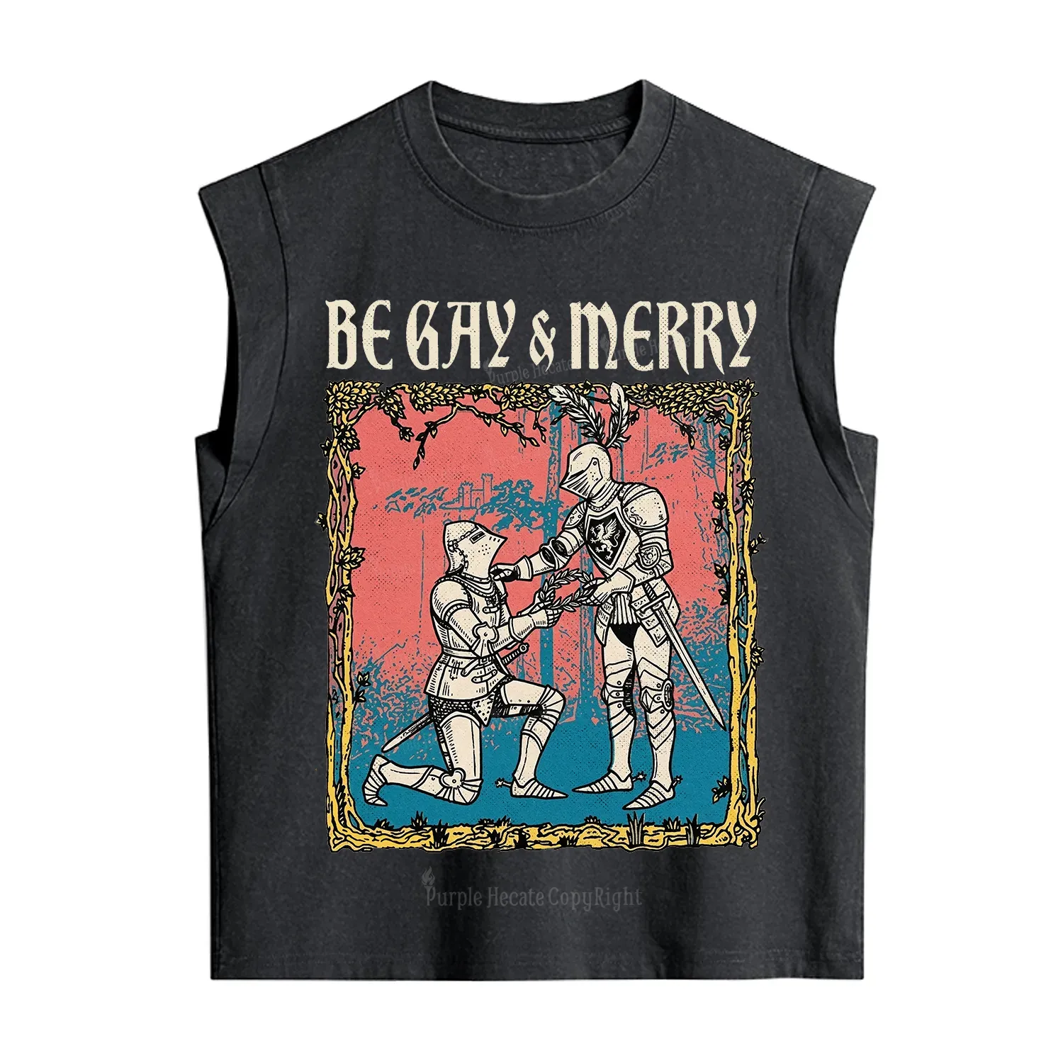 Purplehecate Be Gay & Merry Chivalry Pride Vintage Washed Tank