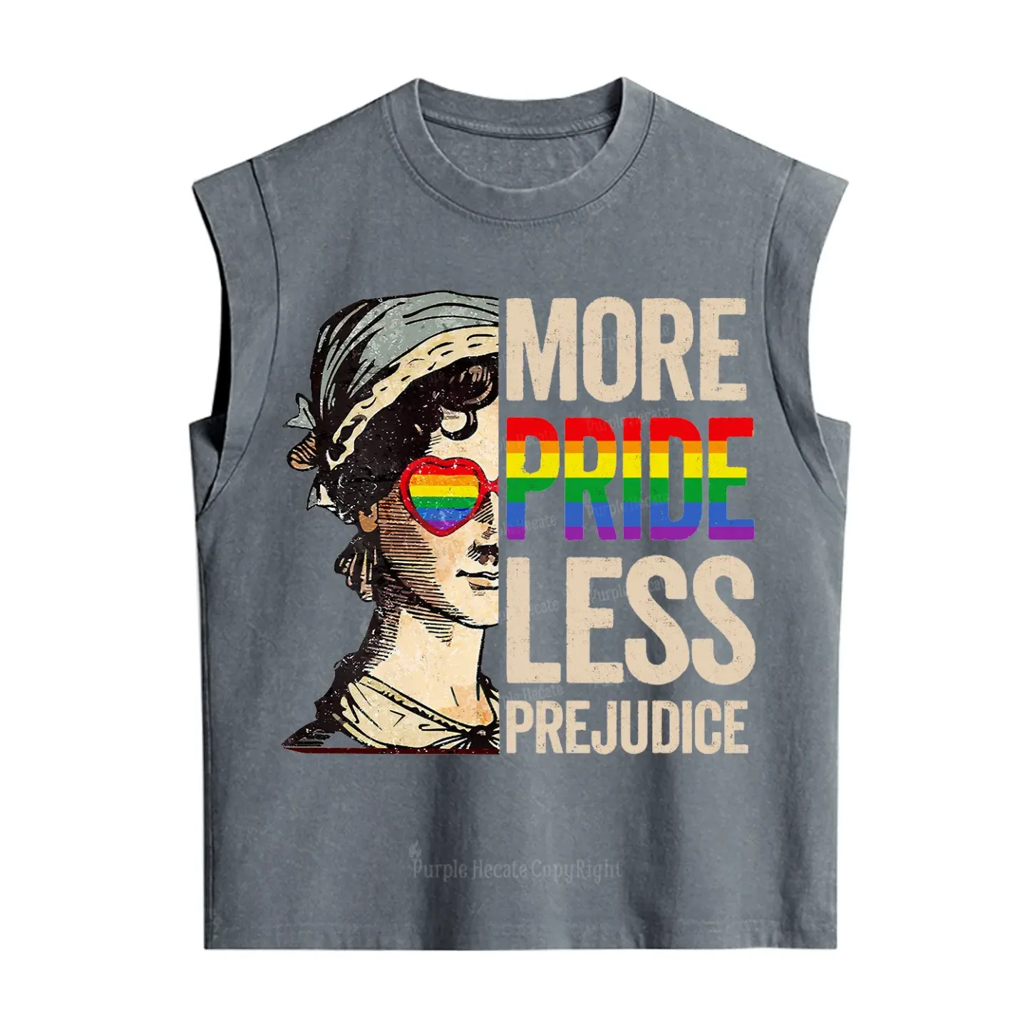 Purplehecate More Pride Less Prejudice Rainbow Vintage Washed Tank