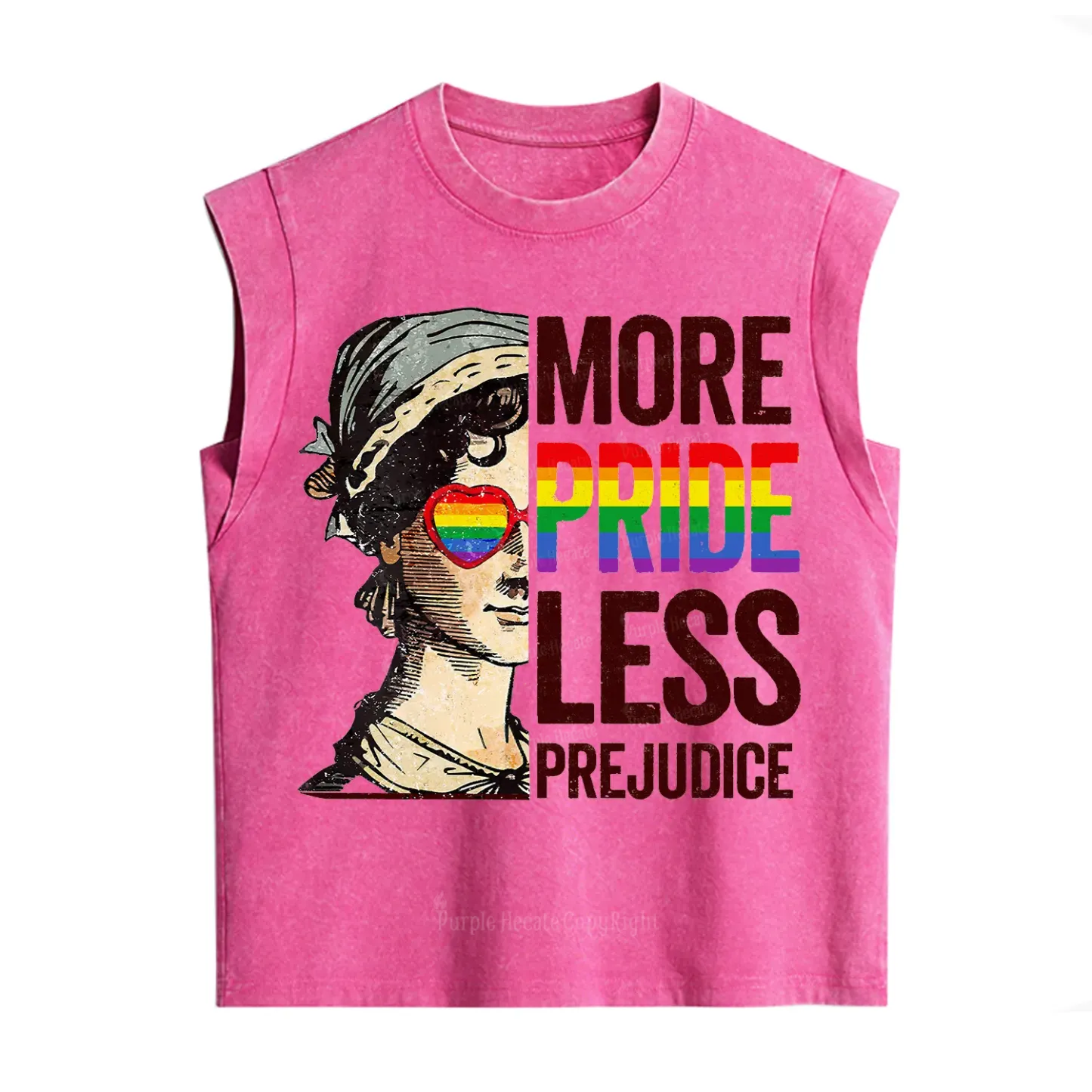 Purplehecate More Pride Less Prejudice Rainbow Vintage Washed Tank