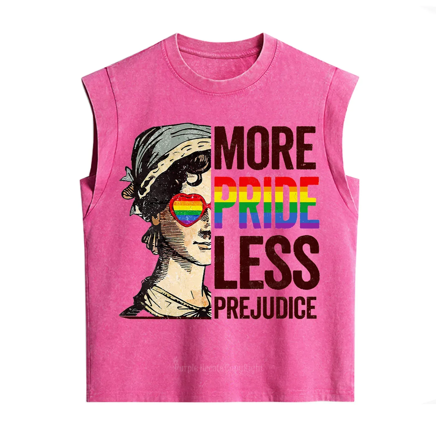 Purplehecate More Pride Less Prejudice Rainbow Vintage Washed Tank