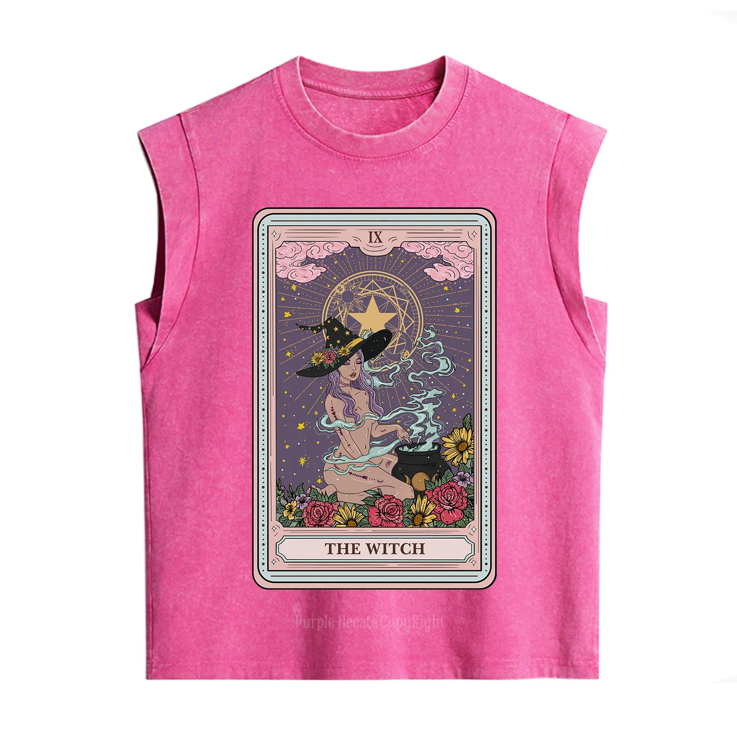 [Copy]Purplehecate Celestial Sun Vintage Washed Tank