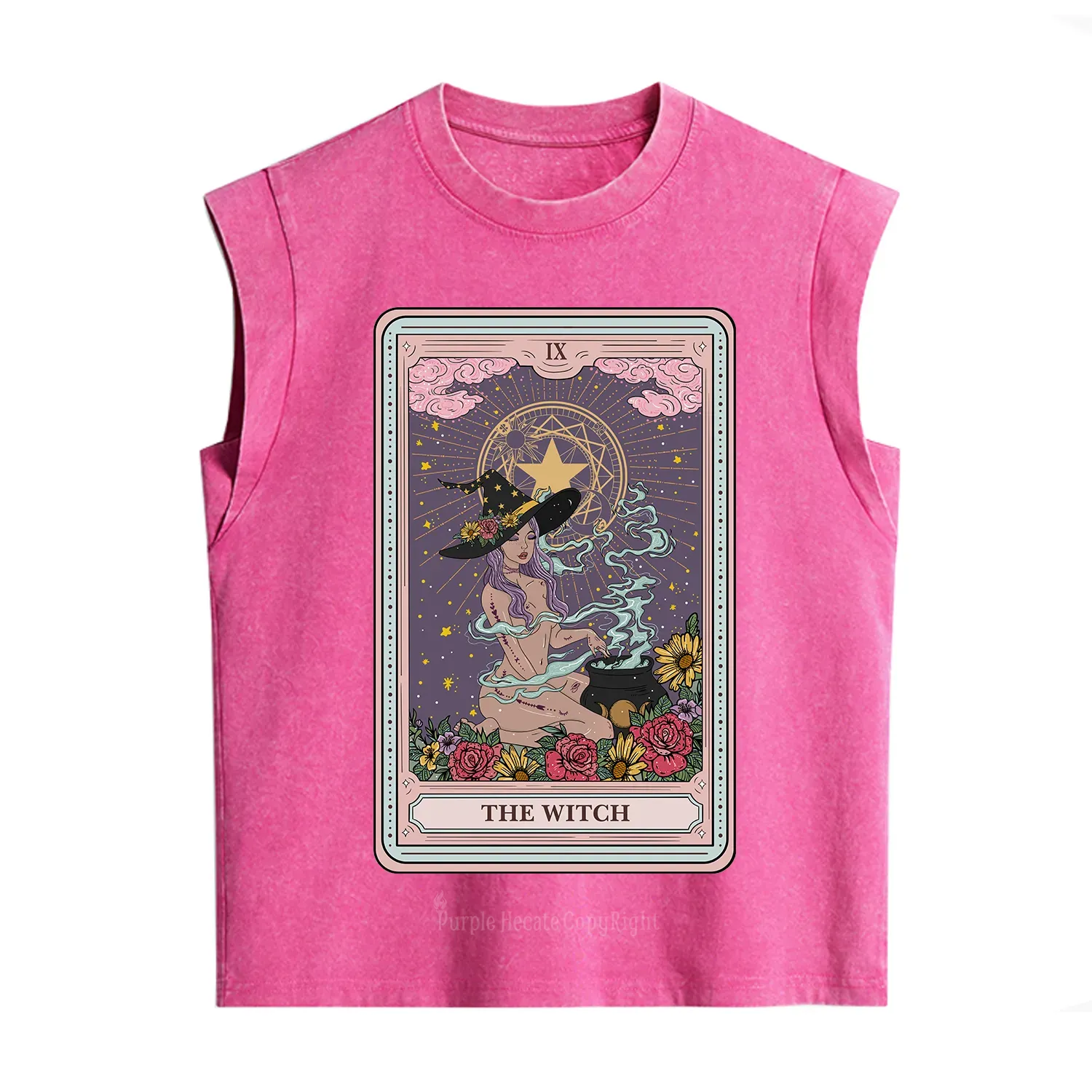 [Copy]Purplehecate Celestial Sun Vintage Washed Tank